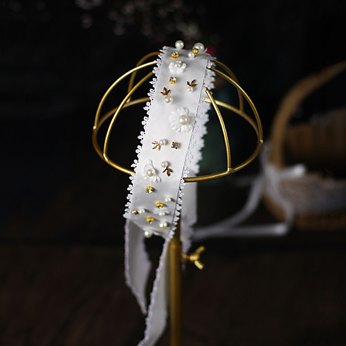 

Vintage Style Wedding Crystal / Imitation Pearl / Fabrics Headbands with Imitation Pearl / Ribbon Tie / Glitter 1 Piece Wedding / Party / Evening Headpiece