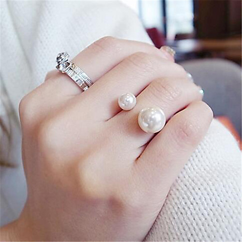 

Open Cuff Ring 3D White Imitation Pearl Alloy Precious Fashion 1pc Adjustable / Women's / Adjustable Ring