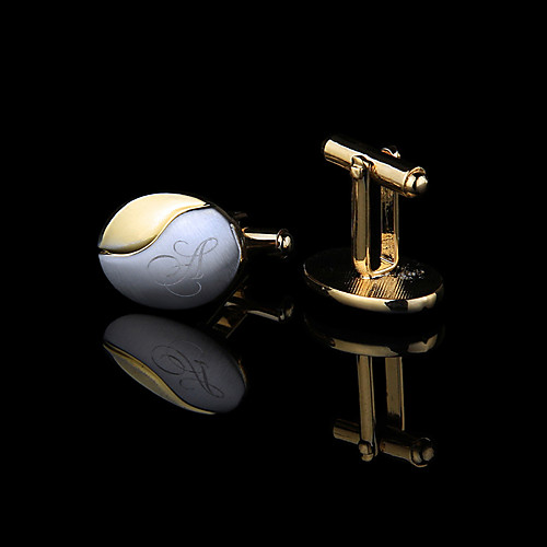 

Personalized Customized Men's Cufflink Set Geometrical Geometric 1pc / pack Golden