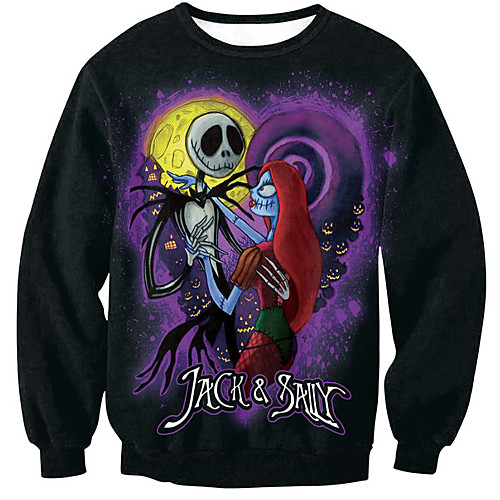 

Women's Men's Pullover Sweatshirt Print Halloween Halloween Hoodies Sweatshirts Black