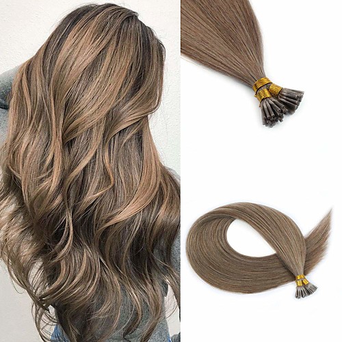 

Fusion / I Tip Hair Extensions Virgin Human Hair Remy Human Hair Human Hair Stick Tip Hair Extensions 50 pcs 50 g Pack Straight Black / Blonde 16-24 inch Hair Extensions