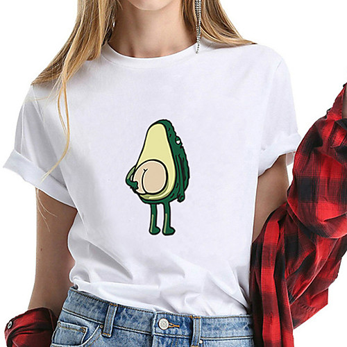 

Women's Tee / T-shirt Artistic Style Crew Neck Cartoon Sport Athleisure T Shirt Short Sleeves Breathable Soft Comfortable Plus Size Everyday Use Exercising General Use