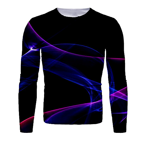 

Men's T shirt Graphic Print Long Sleeve Daily Tops Basic Elegant Black