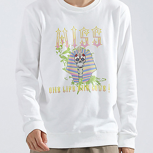 

Men's Sweatshirt Pullover Black White Blue Pink Cartoon Oversized Crew Neck Fleece Cartoon Letter Printed Cool Sport Athleisure Sweatshirt Top Long Sleeve Warm Soft Comfortable Everyday Use Causal