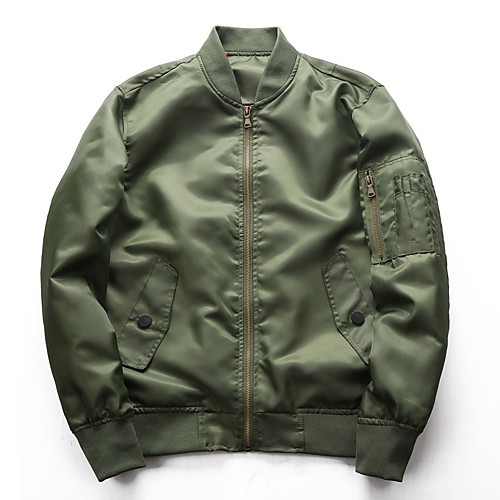 

Men's Solid Colored Basic Fall & Winter Jacket Regular Daily Long Sleeve Polyester Coat Tops Black