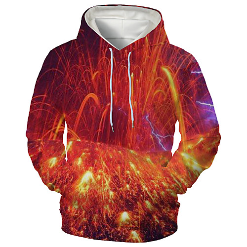 

Men's Hoodie Graphic Daily Going out 3D Print Casual Hoodies Sweatshirts Red