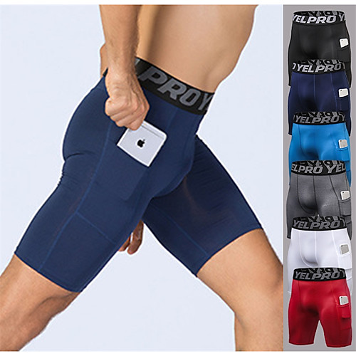 

YUERLIAN Men's Compression Shorts Running Shorts Athletic Shorts Compression Clothing Bottoms with Phone Pocket Elastic Waistband Elastane Fitness Gym Workout Breathable Quick Dry Power Flex Sport