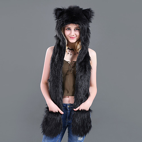 

Adults' Hat Kigurumi Pajamas Bear Onesie Pajamas Flannelette Black Cosplay For Men and Women Animal Sleepwear Cartoon Festival / Holiday Costumes