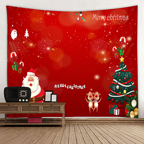 

Christmas Santa Claus Wall Tapestry Art Decor Blanket Curtain Picnic Tablecloth Hanging Home Bedroom Living Room Dorm Decoration Animal Elk Snow Snowman Christmas Tree Gift Polyester