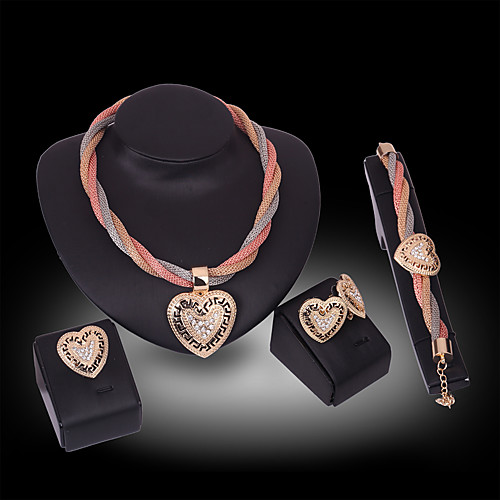 

Women's Jewelry Set Bridal Jewelry Sets Cut Out Heart Fashion Gold Plated Earrings Jewelry Gold For Christmas Wedding Party Evening Gift Formal 1 set