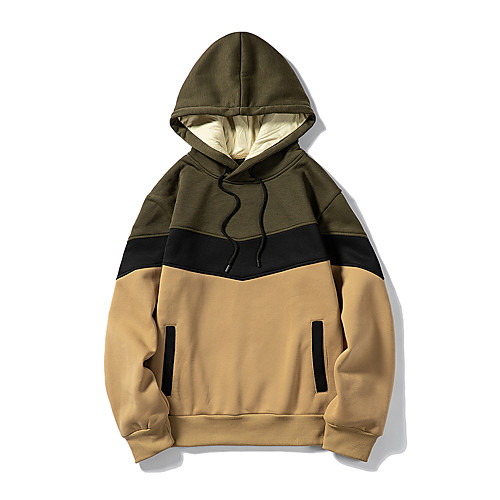 

mens contrast color pullover fleece hoodies long sleeve cozy sport outwear regular fit with pockets white