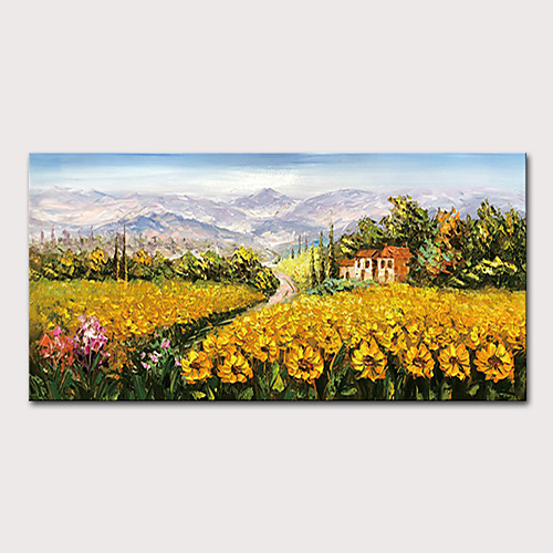 

Oil Painting Hand Painted Horizontal Floral / Botanical Abstract Landscape Modern Stretched Canvas