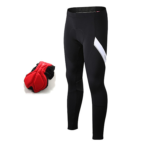 

SANTIC Men's Cycling Tights Winter Fleece Elastane Bike Tights Pants Bottoms Thermal / Warm Fleece Lining Breathable Sports Patchwork Black Clothing Apparel Expert Race Fit Bike Wear Advanced Sewing