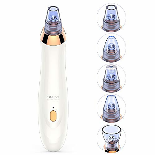 

blackhead remover vacuum, electric facial pore vacuum cleaner, blackhead extractor, with 5 suction heads for women men face nose