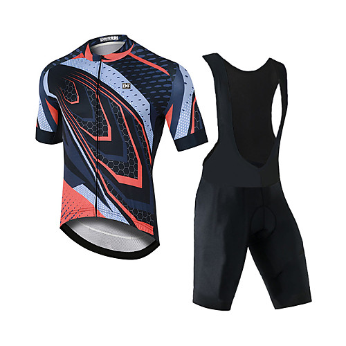 

CAWANFLY Men's Short Sleeve Cycling Jersey with Bib Shorts Black Bike Sports Mountain Bike MTB Road Bike Cycling Clothing Apparel / Expert / Racing / Stretchy / Athletic / Triathlon