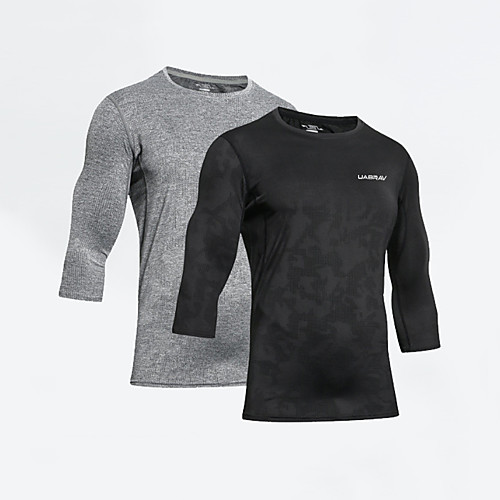 

UABRAV Men's Running Shirt Tee Tshirt Top Athleisure Quick Dry Breathable Sweat wicking Gym Workout Performance Running Jogging Training Sportswear Solid Colored White Black Grey Activewear