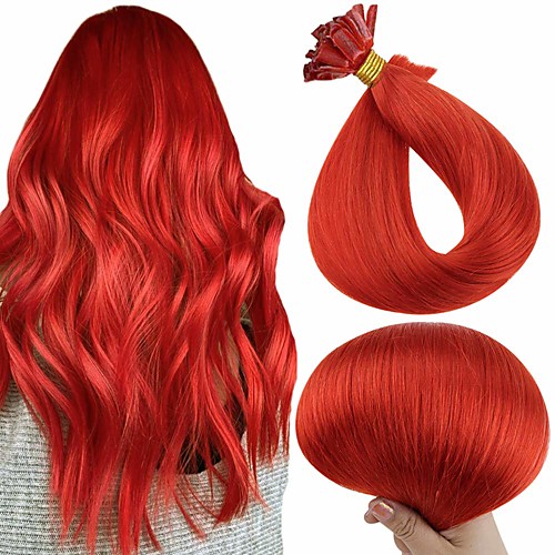 

Fusion / U Tip Hair Extensions Remy Human Hair Nail Tip Hair Extensions 50 pcs 50 g Pack Straight Brown 16-24 inch Hair Extensions