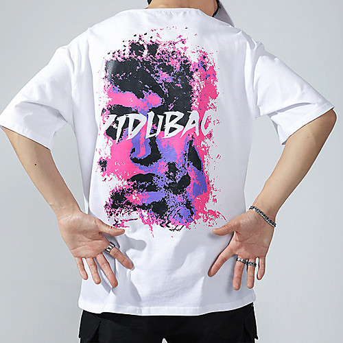 

Men's T shirt Tee / T-shirt Black White Streetwear Crew Neck Tie Dye Cool Sport Athleisure T Shirt Short Sleeves Breathable Soft Comfortable Everyday Use Exercising General Use
