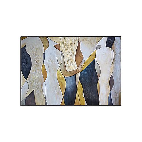 

Oil Painting Hand Painted Vertical Abstract People Comtemporary Modern Rolled Canvas (No Frame)