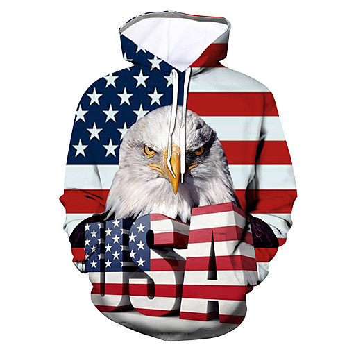 

Men's Hoodie Graphic Bird National Flag Daily Going out 3D Print Animals Hoodies Sweatshirts White