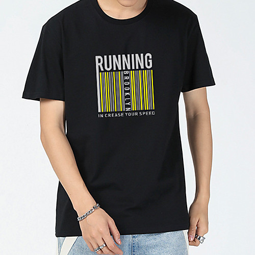 

Men's T shirt Tee / T-shirt Black White Blue Pink Artistic Style Oversized Crew Neck Letter Printed Cool Sport Athleisure T Shirt Short Sleeves Breathable Soft Comfortable Everyday Use Exercising