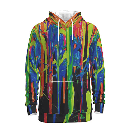 

Men's Daily Pullover Hoodie Sweatshirt Tie Dye Graphic Hooded Basic Hoodies Sweatshirts Rainbow