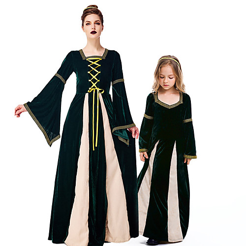 

Witch Cosplay Costume Outfits Group Costume Kid's Adults' Women's Cosplay Vacation Dress Halloween Halloween Festival / Holiday Polyester Dark Green Women's Easy Carnival Costumes / Headwear