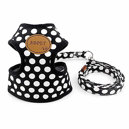 

cwyp00068-black-l new soft mesh nylon vest pet cat small medium dog harness dog leash set leads, black, l
