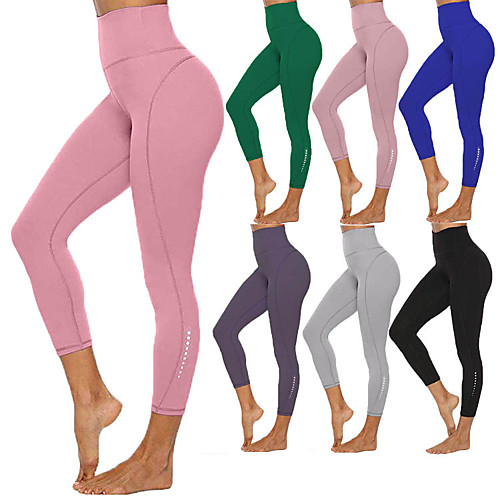 

Women's Yoga Pants Cropped Leggings Tummy Control Butt Lift Breathable Dark Grey Black Blue Yoga Fitness Gym Workout Sports Activewear Stretchy