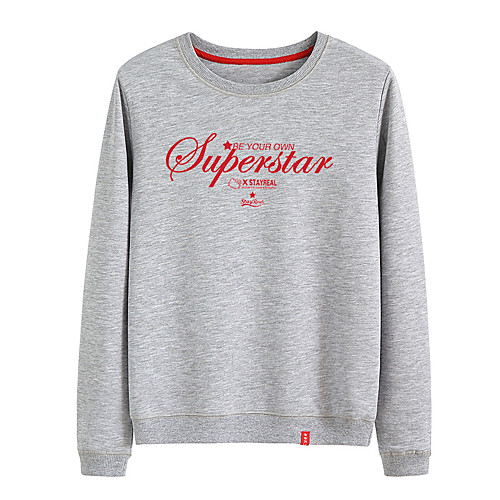 

Women's Sweatshirt Pullover Black White Pink Artistic Style Crew Neck Cute Letter Printed Sport Athleisure Sweatshirt Top Long Sleeve Warm Soft Comfortable Everyday Use Causal Exercising General Use