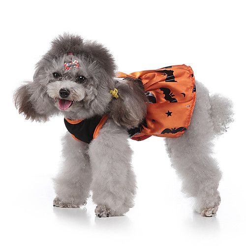 

Dog Halloween Costumes Costume Shirt / T-Shirt Print Bat Cosplay Cool Christmas Party Dog Clothes Puppy Clothes Dog Outfits Breathable Yellow Costume for Girl and Boy Dog Polyester S M L XL
