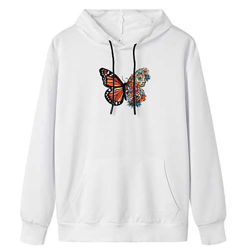 

Women's Pullover Hoodie Sweatshirt Graphic Daily Weekend Basic Casual Hoodies Sweatshirts White Black Blue