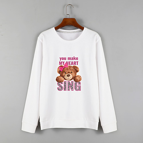 

Women's Sweatshirt Pullover Black White Blue Cartoon Crew Neck Fleece Cute Panda Letter & Number Sport Athleisure Sweatshirt Top Long Sleeve Warm Soft Comfortable Everyday Use Causal Exercising