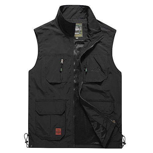 

Men's Hiking Vest / Gilet Fishing Vest Outdoor Solid Color Windproof Quick Dry Lightweight Breathable Top Hunting Fishing Climbing Black Army Green Khaki Dark Blue