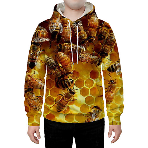 

Men's Hoodie Graphic Animal Daily Going out 3D Print Casual Hoodies Sweatshirts Gold