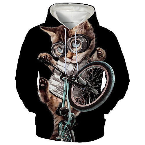 

Men's Hoodie Graphic Animal Daily Going out 3D Print Casual Hoodies Sweatshirts Brown