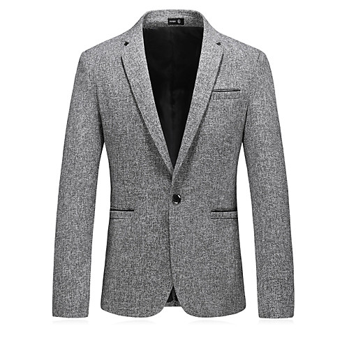 

Men's Blazer Solid Color Ceremony Black / Gray M / L / XL / Fall / Winter