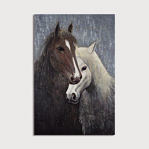 

Oil Painting Hand Painted Vertical Animals Modern Stretched Canvas