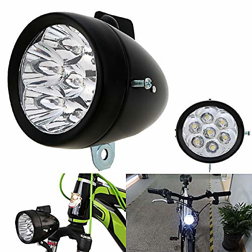 

vintage retro bicycle bike front light lamp 7 led fixie headlight with bracket (black)