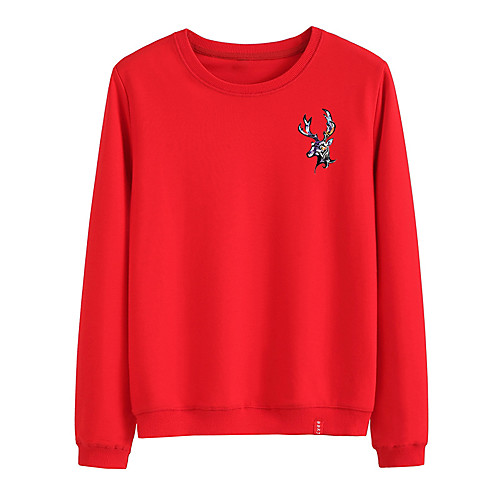 

Women's Sweatshirt Pullover Black White Pink Cartoon Crew Neck Animal Patterned Cartoon Cute Sport Athleisure Sweatshirt Top Long Sleeve Warm Soft Comfortable Everyday Use Causal Exercising General