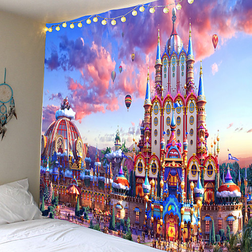 

Balloon castle Wall Tapestry Art Decor Blanket Curtain Picnic Tablecloth Hanging Home Bedroom Living Room Dorm Decoration