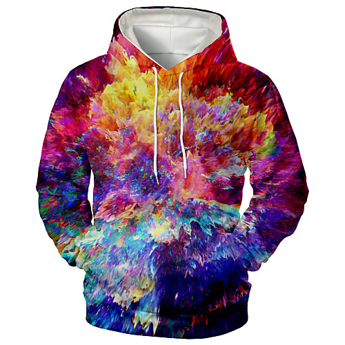 

Men's Hoodie Graphic Tie Dye Daily Going out 3D Print Sports & Outdoors Casual Hoodies Sweatshirts Rainbow