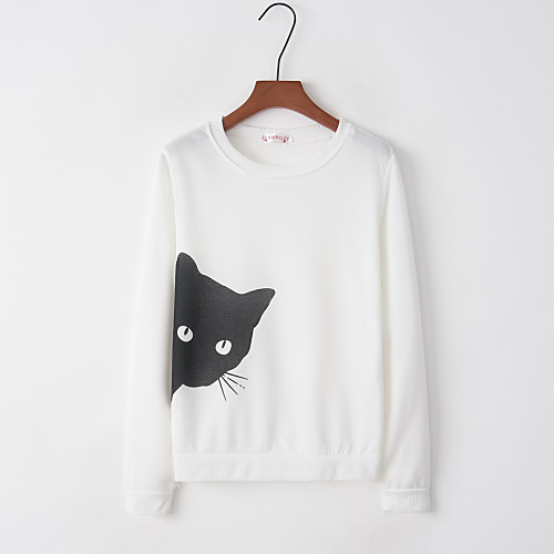 

Women's Pullover Sweatshirt Graphic Daily Casual Hoodies Sweatshirts Loose White Black Red