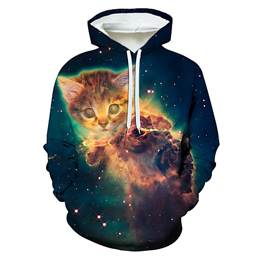 

Men's Pullover Hoodie Sweatshirt Graphic Hooded Holiday Weekend 3D Print Casual Hoodies Sweatshirts Blue
