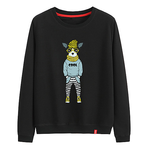 

Women's Sweatshirt Pullover Black White Pink Cartoon Crew Neck Animal Patterned Cartoon Cute Sport Athleisure Sweatshirt Top Long Sleeve Warm Soft Comfortable Everyday Use Causal Exercising General