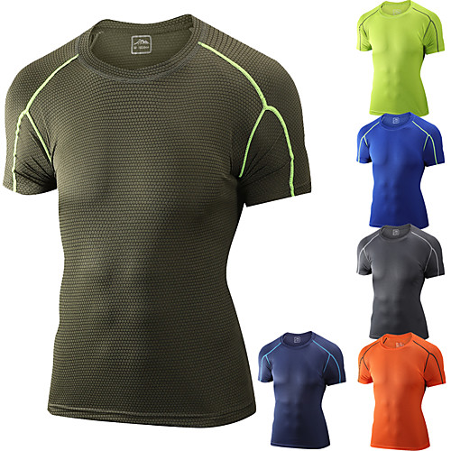 

Men's Short Sleeve Workout Tops Running Shirt Top Athletic Athleisure Breathable Quick Dry Sweat Out Fitness Gym Workout Running Walking Jogging Sportswear Sillver Gray Green / Yellow Army Green
