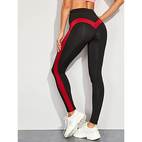 

Women's Yoga Pants Tights Leggings Tummy Control Butt Lift Breathable Black / Red Spandex Yoga Fitness Running Sports Activewear High Elasticity / Quick Dry / Moisture Wicking