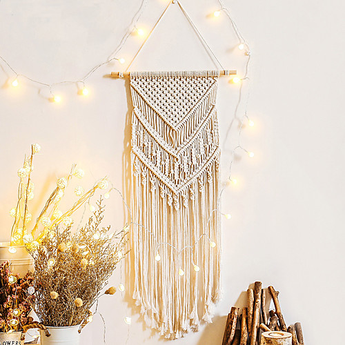 

Hand Woven Macrame Wall Tapestry Bohemian Boho Art Decor Blanket Curtain Hanging Home Bedroom Living Room Decoration Nordic Handmade Tassel Cotton