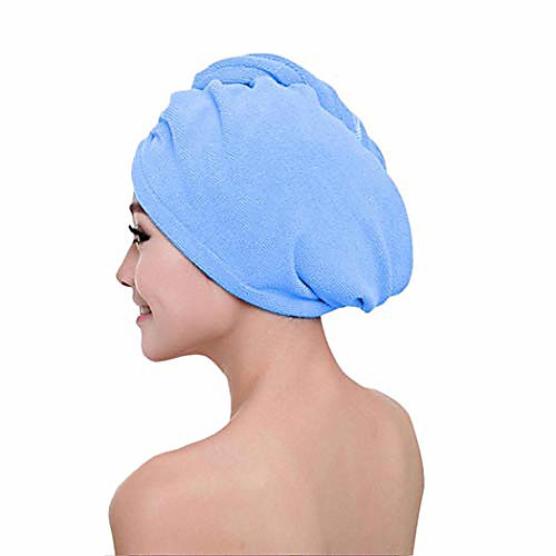 

durable practical soft water absorption button solid dry hair towel