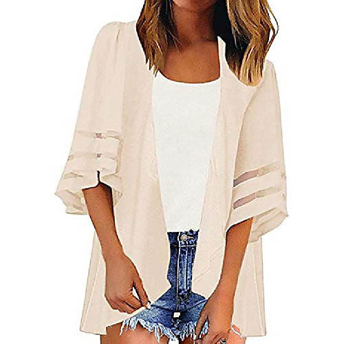 

women halloween pumpkin print long sleeve cardigan open front chiffon kimono shawl blouse top yellow s